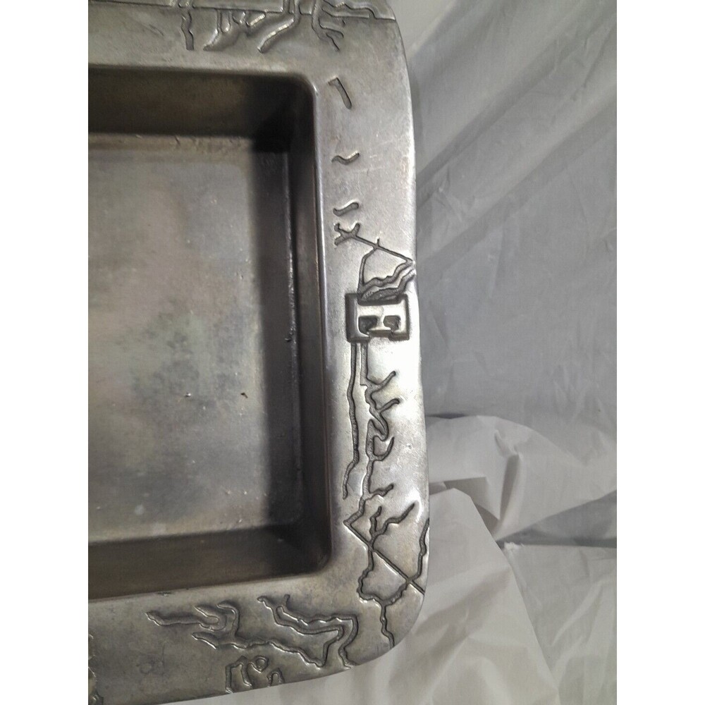 Vintage Salisbury Pewter Compass Dish, Square, Map 8 Inch, HTF - Picture 3 of 10